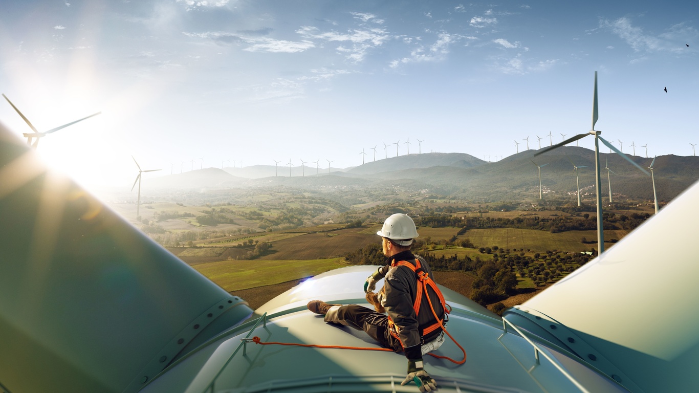 wind farm, wind turbines, green energy