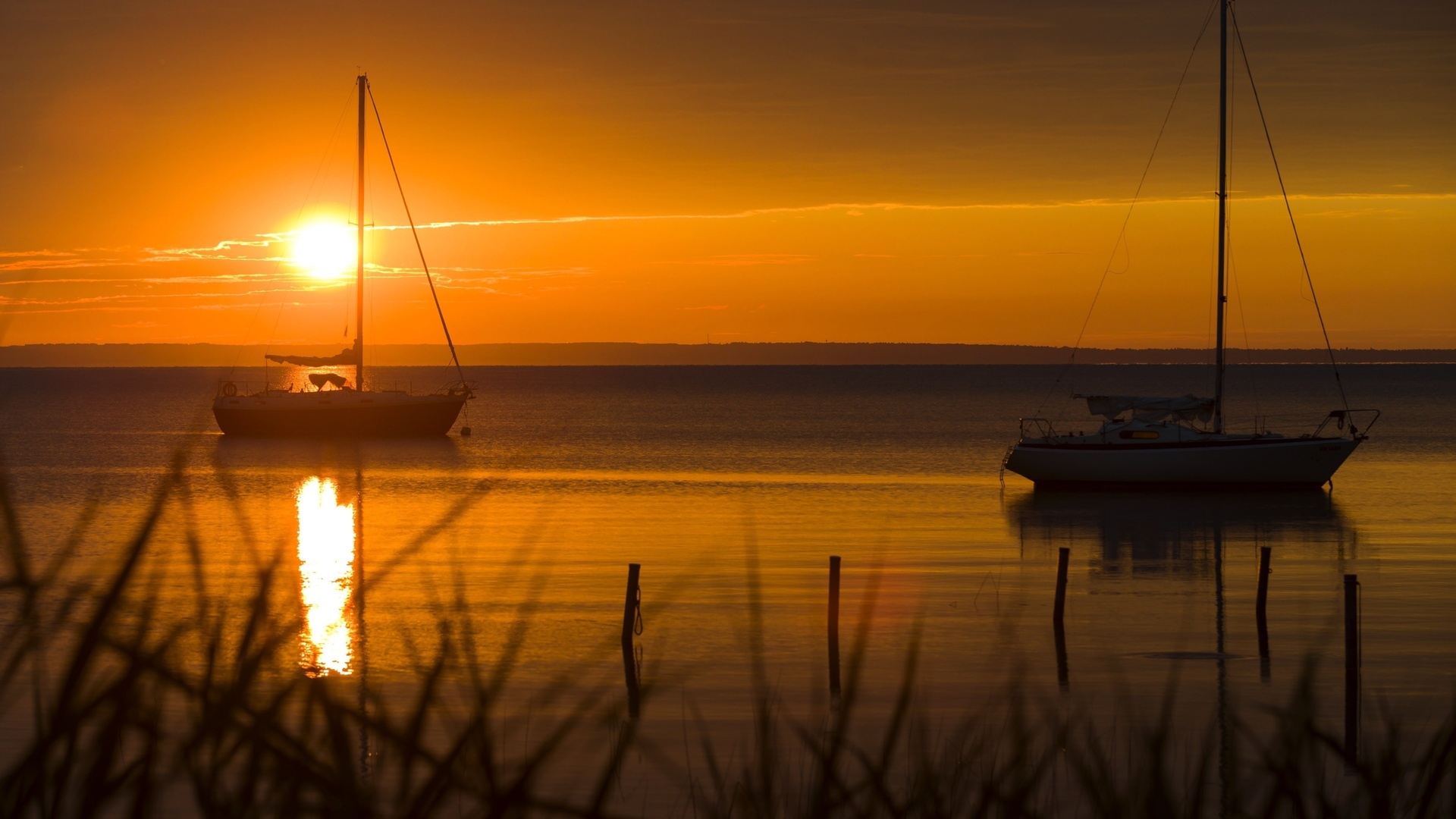 sunset, lake balaton, hungary