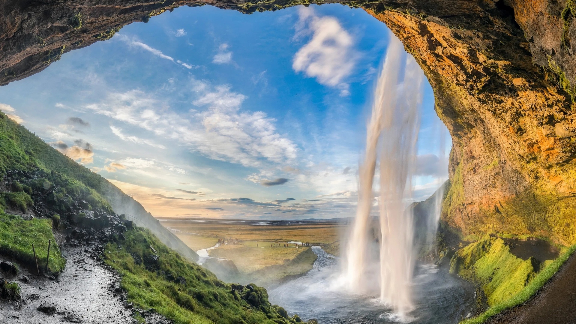 waterfall, iceland, seljalandsfoss