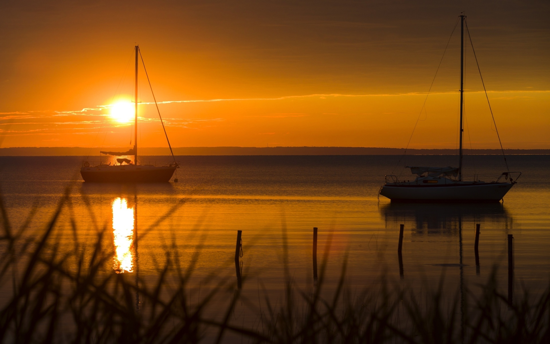 sunset, lake balaton, hungary