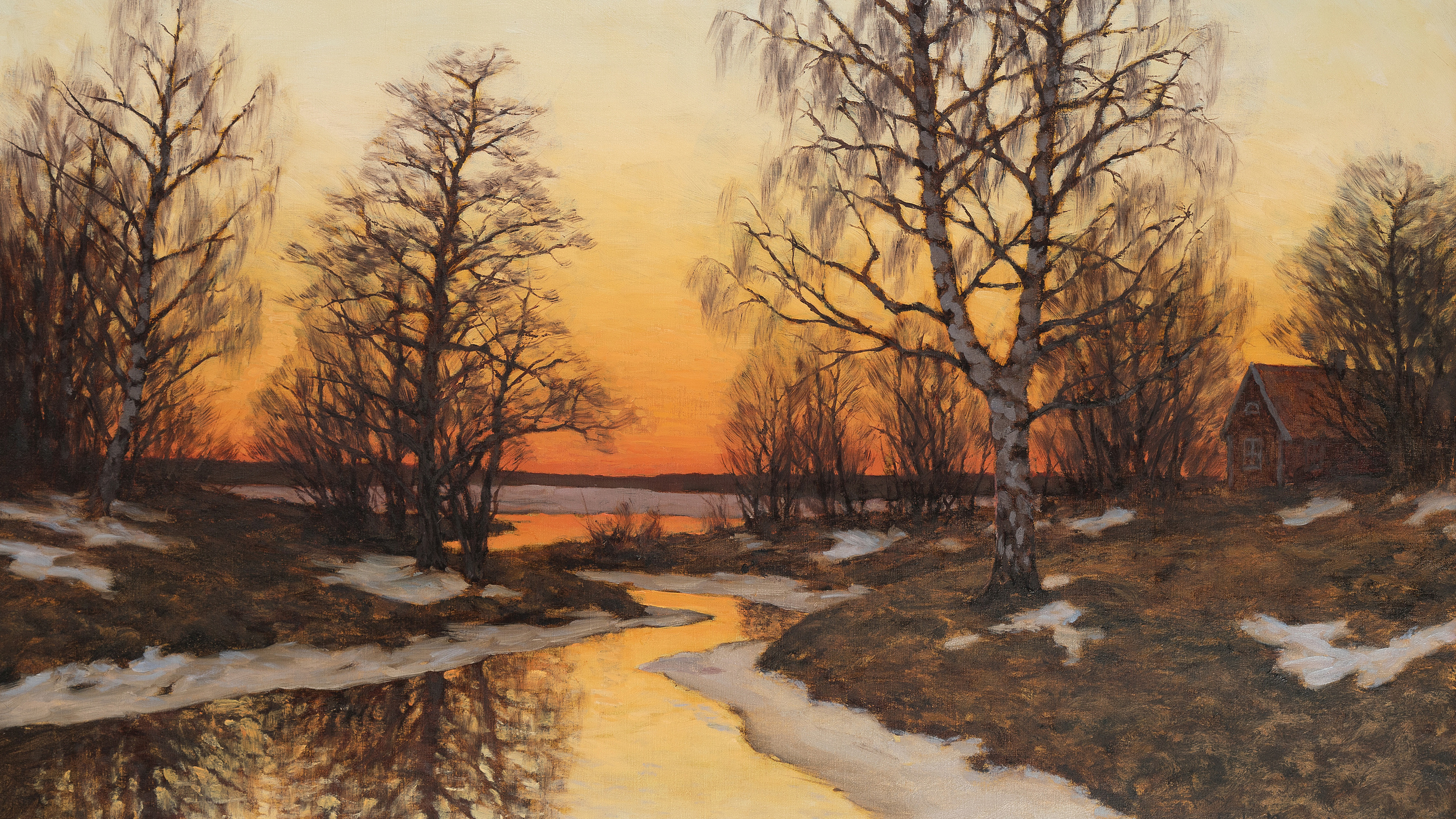 edvard rosenberg, sweden, winter landscape in twilight