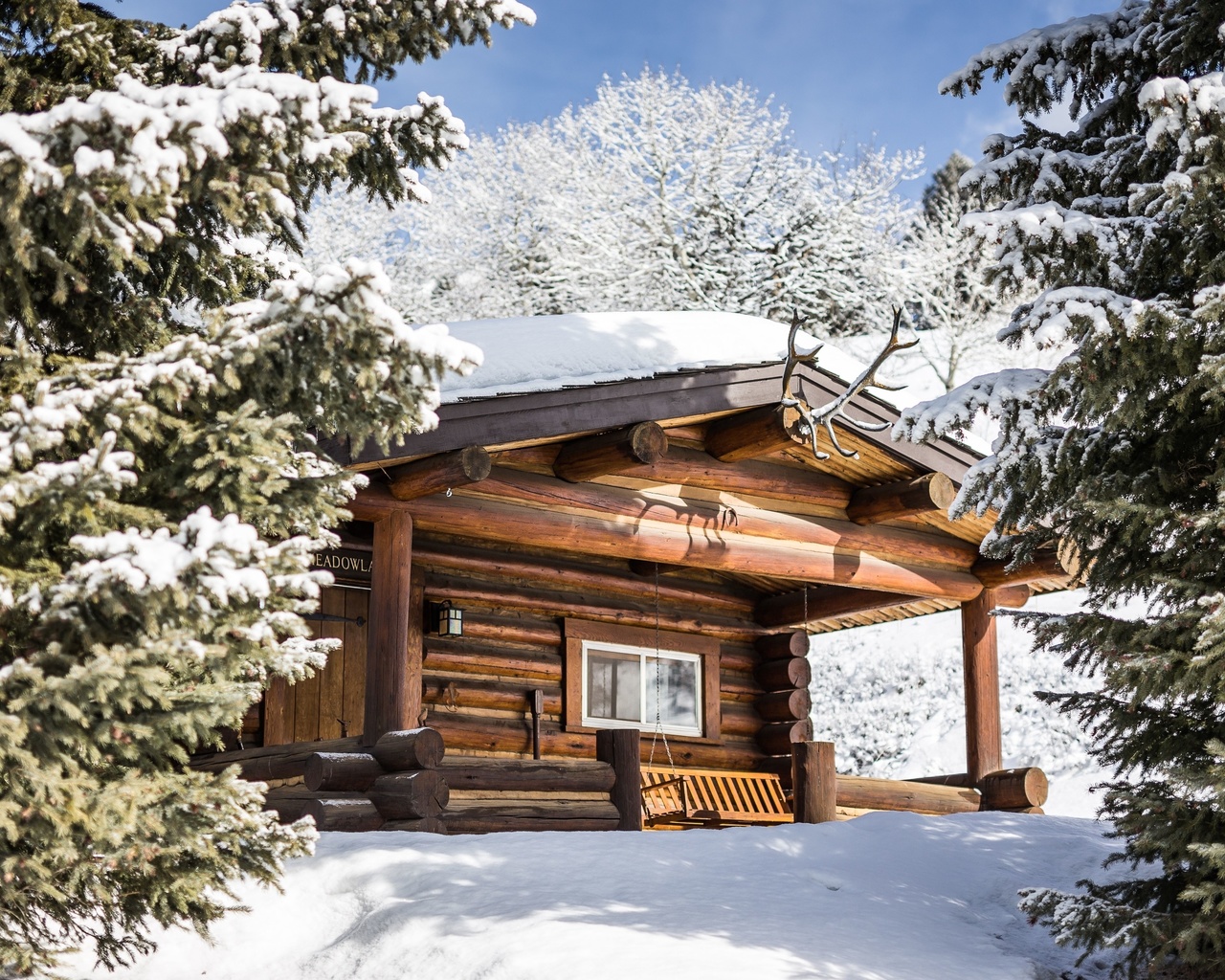 lone mountain ranch, winter cabin, montana