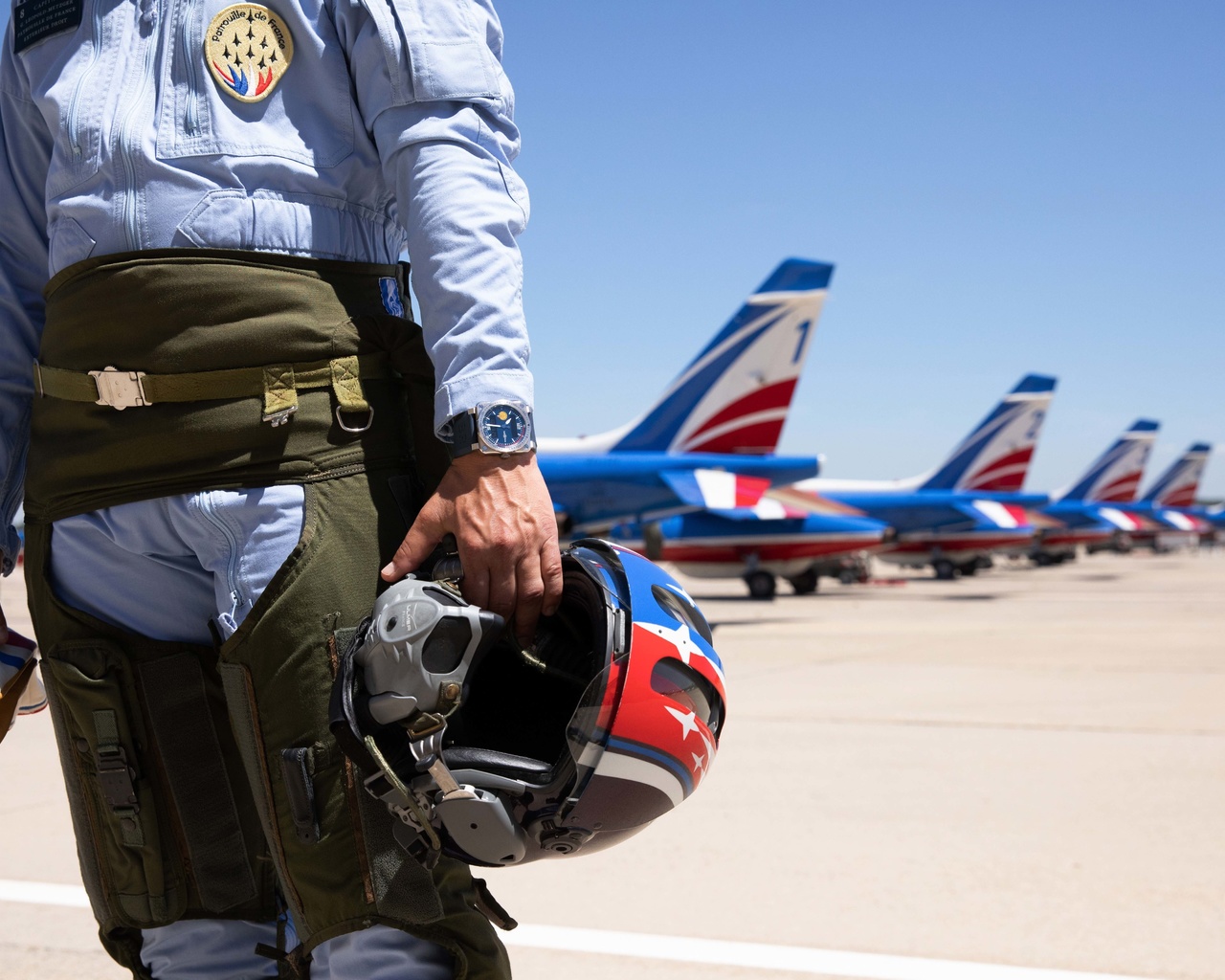 br 03 type a patrouille de france, french air, black ceramic chronograph, dornier alpha jet