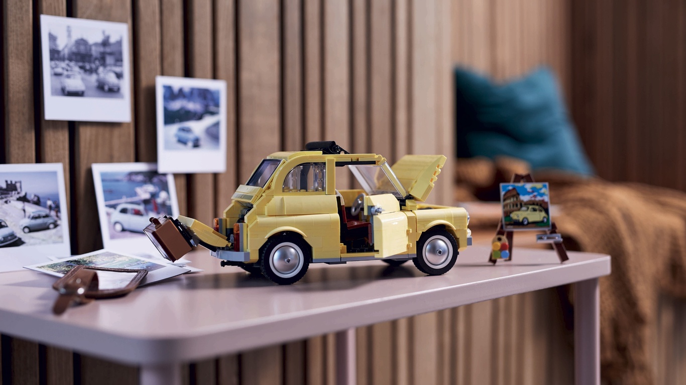 lego, toy car, lego creator expert fiat 500