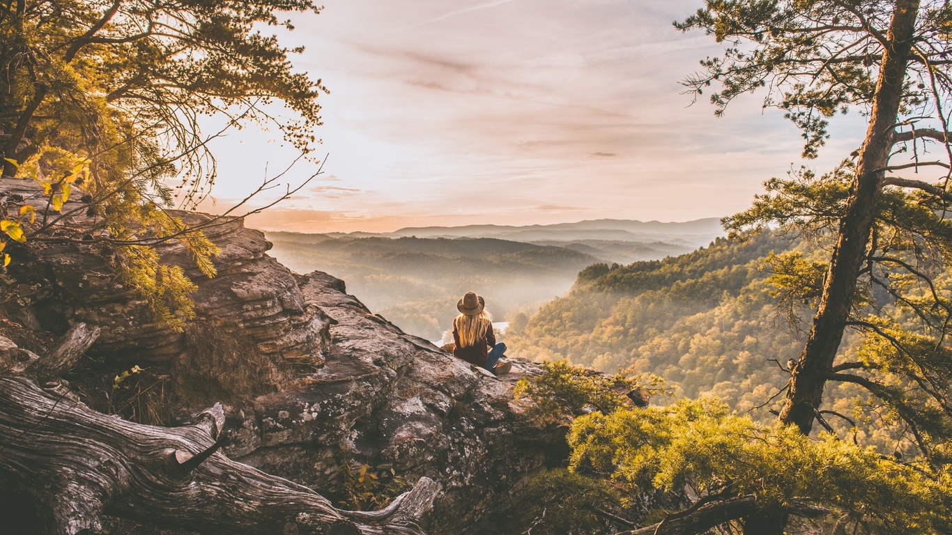 mountain landscape, woodlands, nature, hike