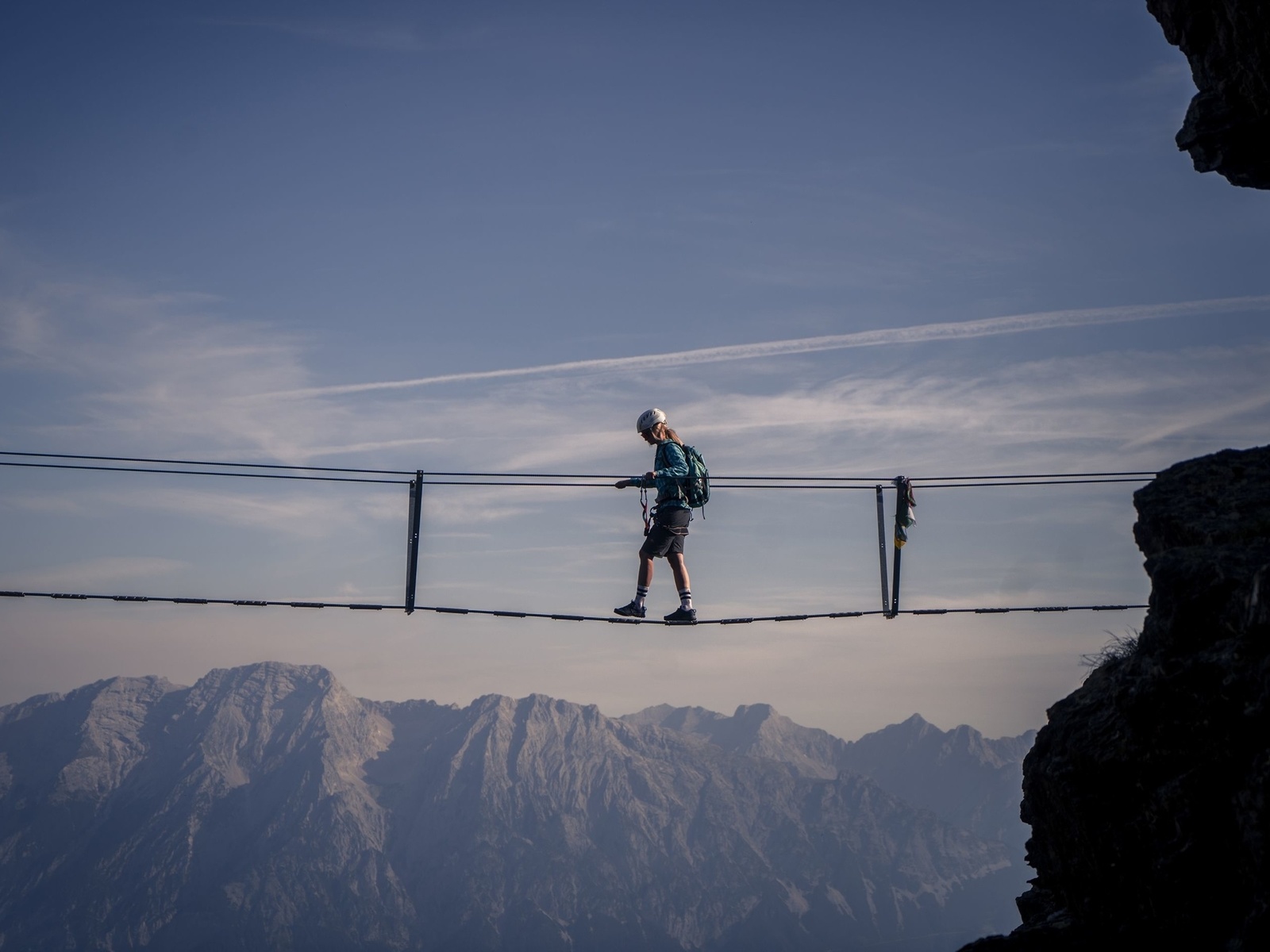 rope bridge, karwendel, tyrol, austria