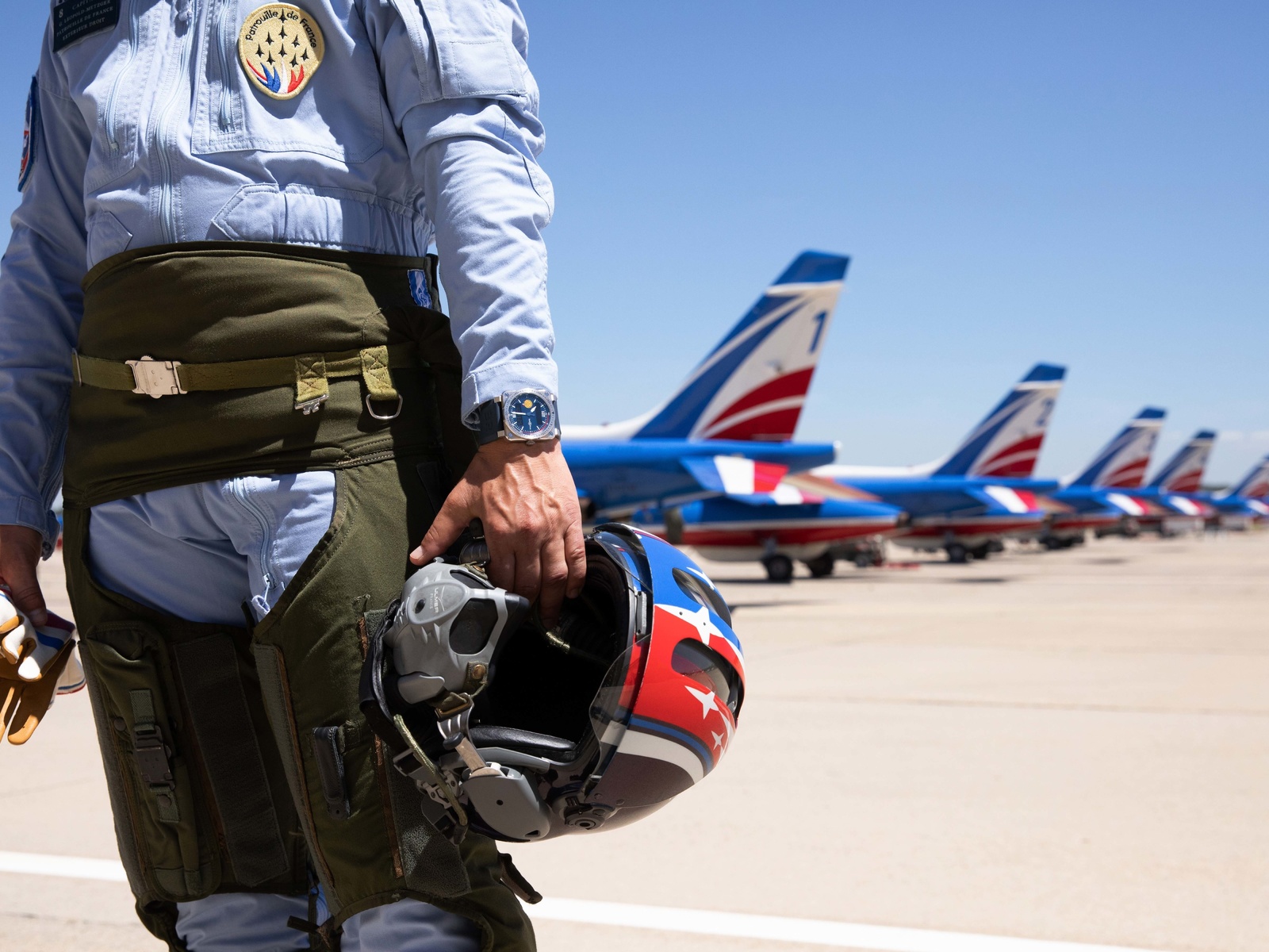 br 03 type a patrouille de france, french air, black ceramic chronograph, dornier alpha jet