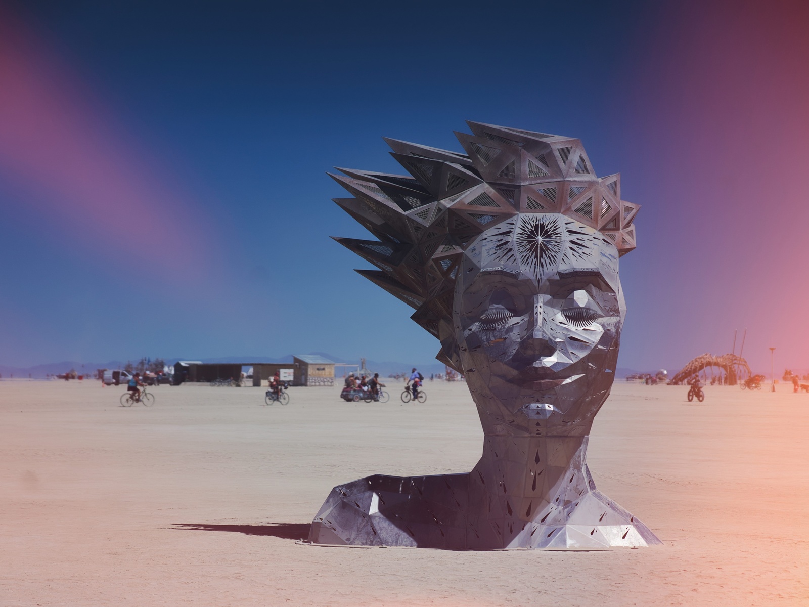 serene smile, burning man, arts festival, black rock desert, nevada