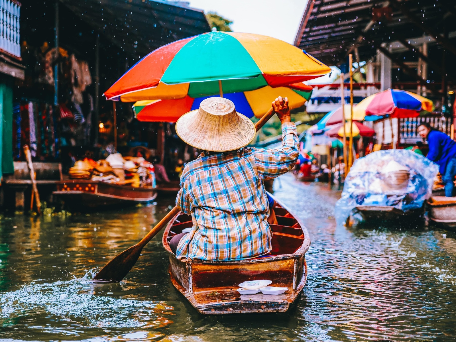 small boat, amphawa floating market, bangkok, thailand