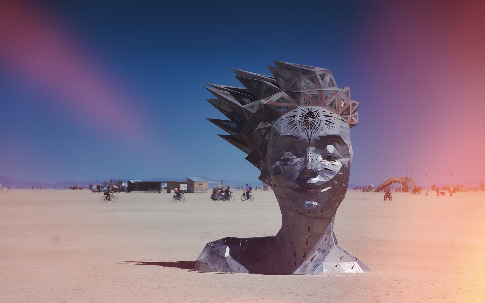 serene smile, burning man, arts festival, black rock desert, nevada