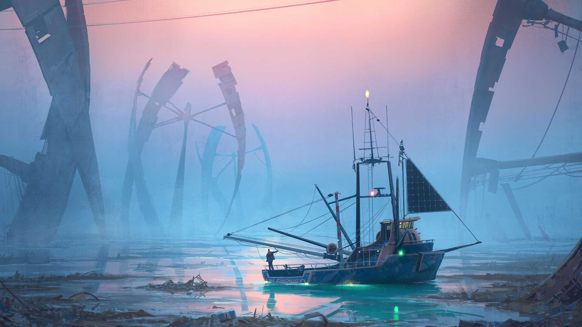 future, last fisherman, digital art