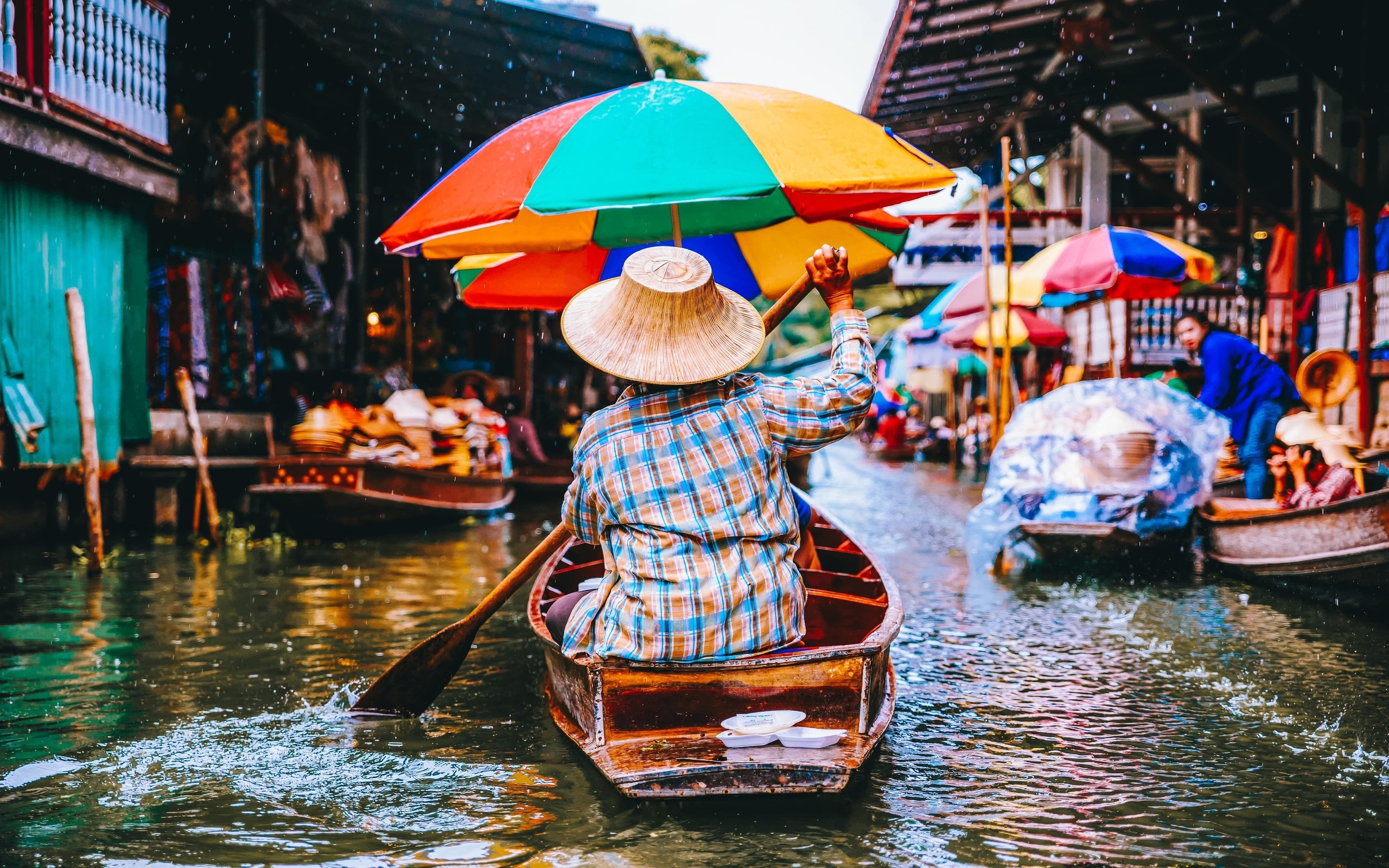 small boat, amphawa floating market, bangkok, thailand