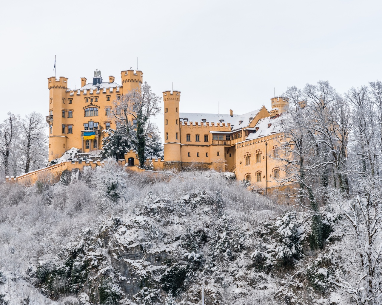 hohenschwangau castle, bavaria, southern germany, winter