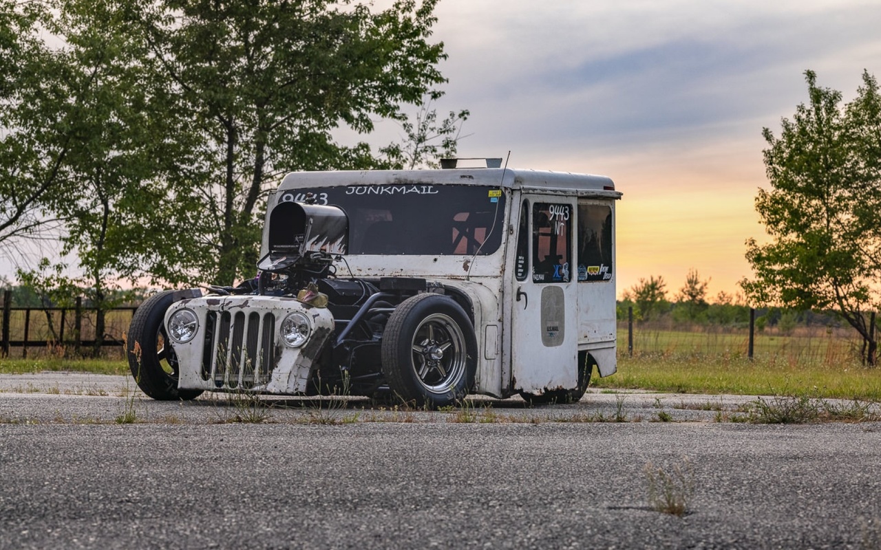 1973 jeep dj-5, custom, white, junkmail, big block, postal truck