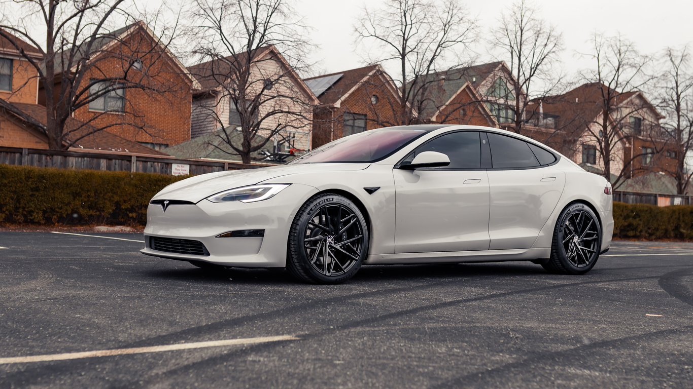 tesla, model s, plaid, electrocar, sportcar, white