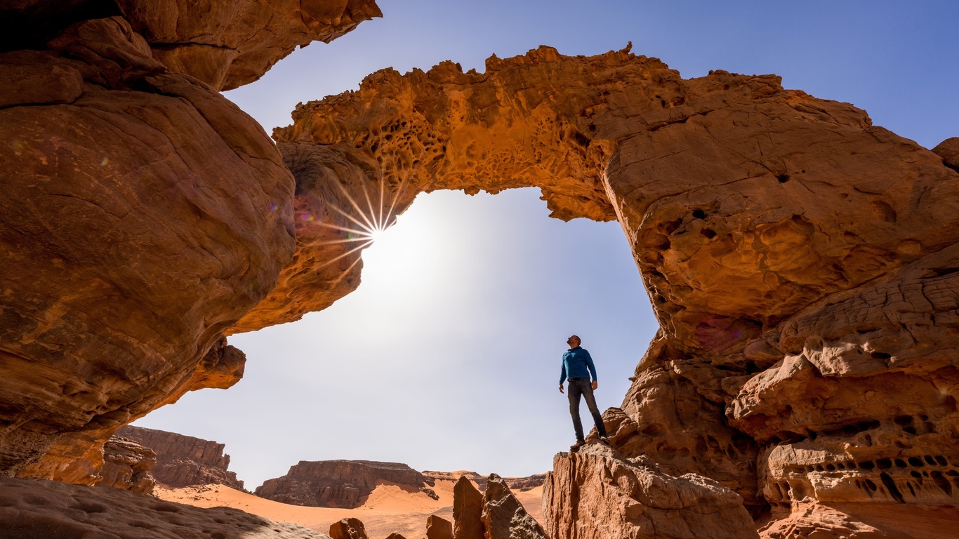 natural arch, tassili najjer national park, algeria