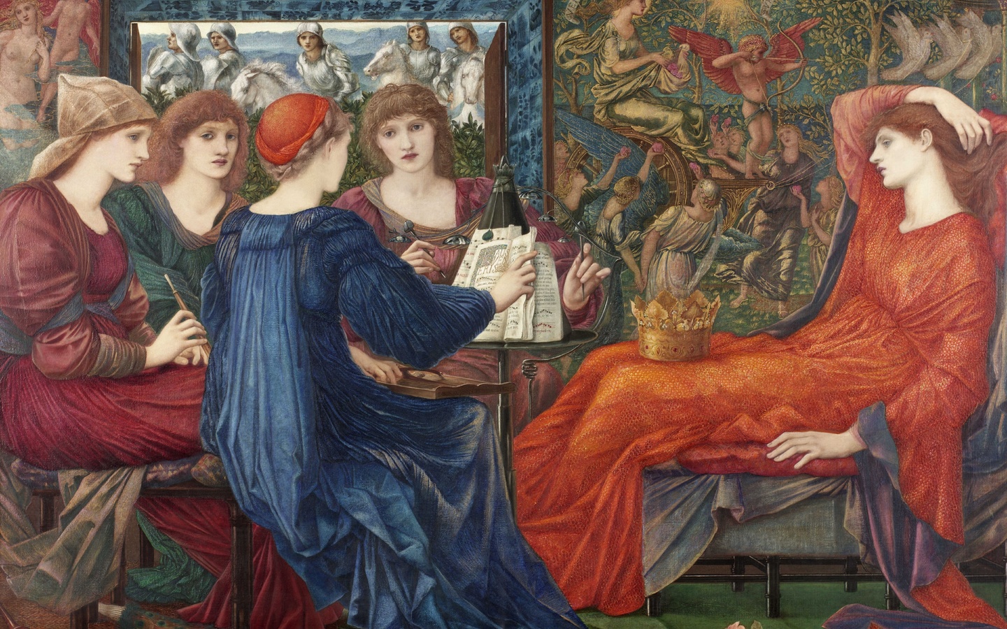 edward burne-jones, 1873-78, british, praise of venus or love, laus veneris