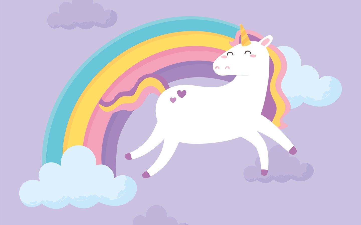 cute, unicorn, cloud, fantasy