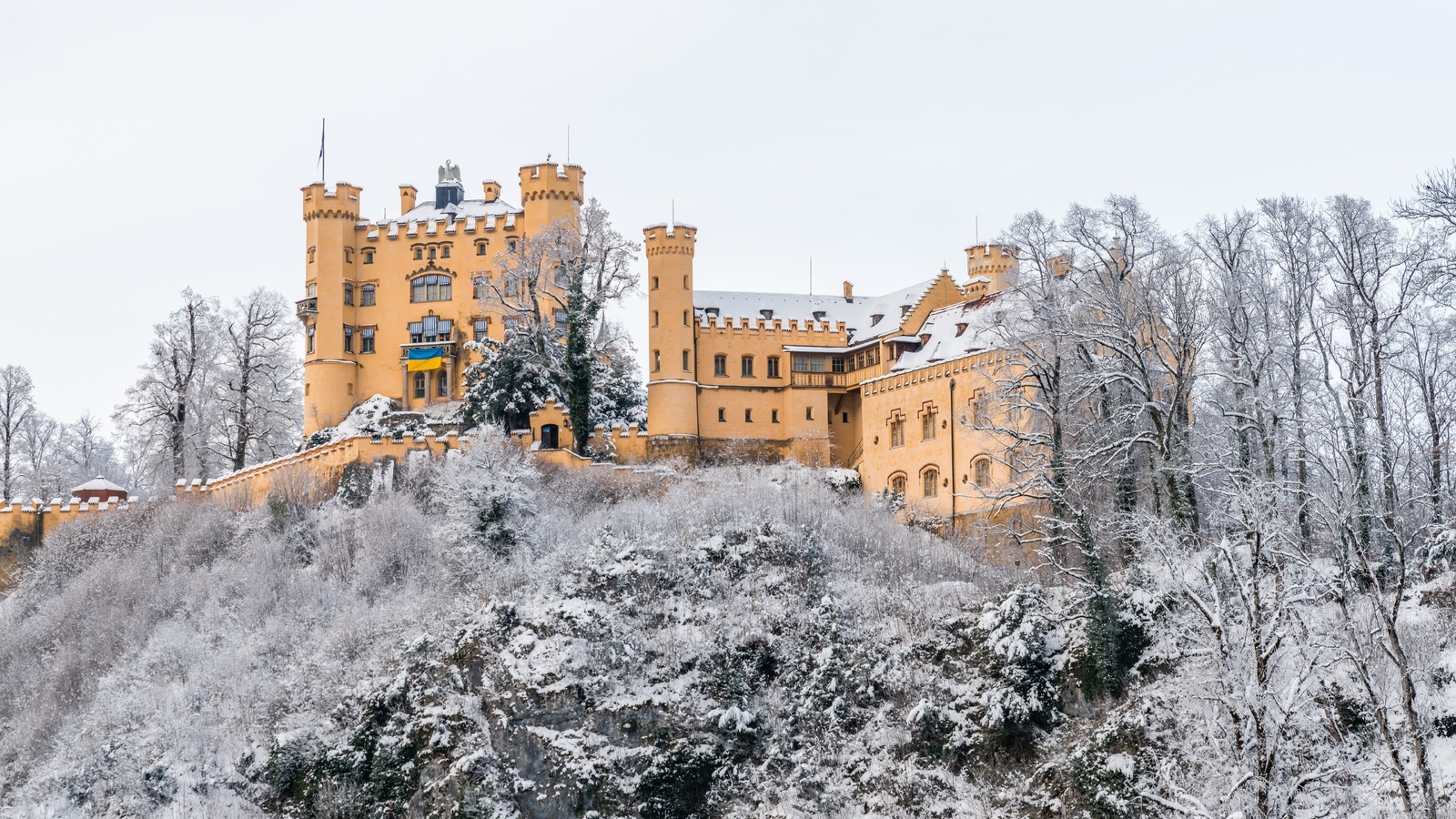 hohenschwangau castle, bavaria, southern germany, winter