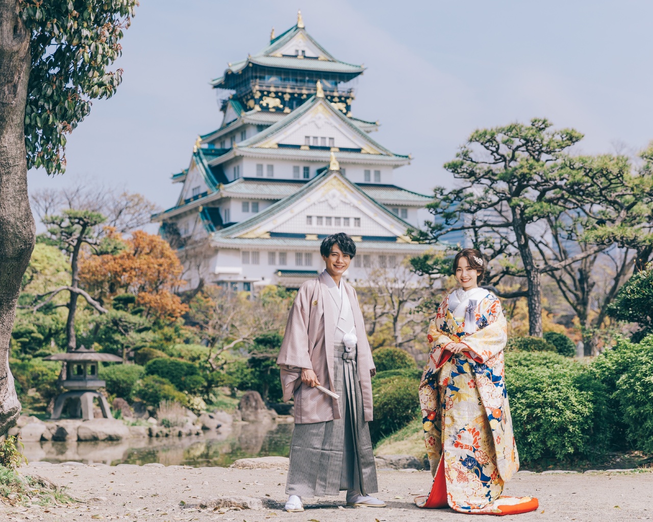 main tower, osaka castle park, urban park, osaka