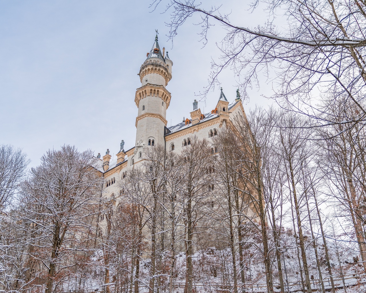 winter, neuschwanstein castle, southern bavarian, germany