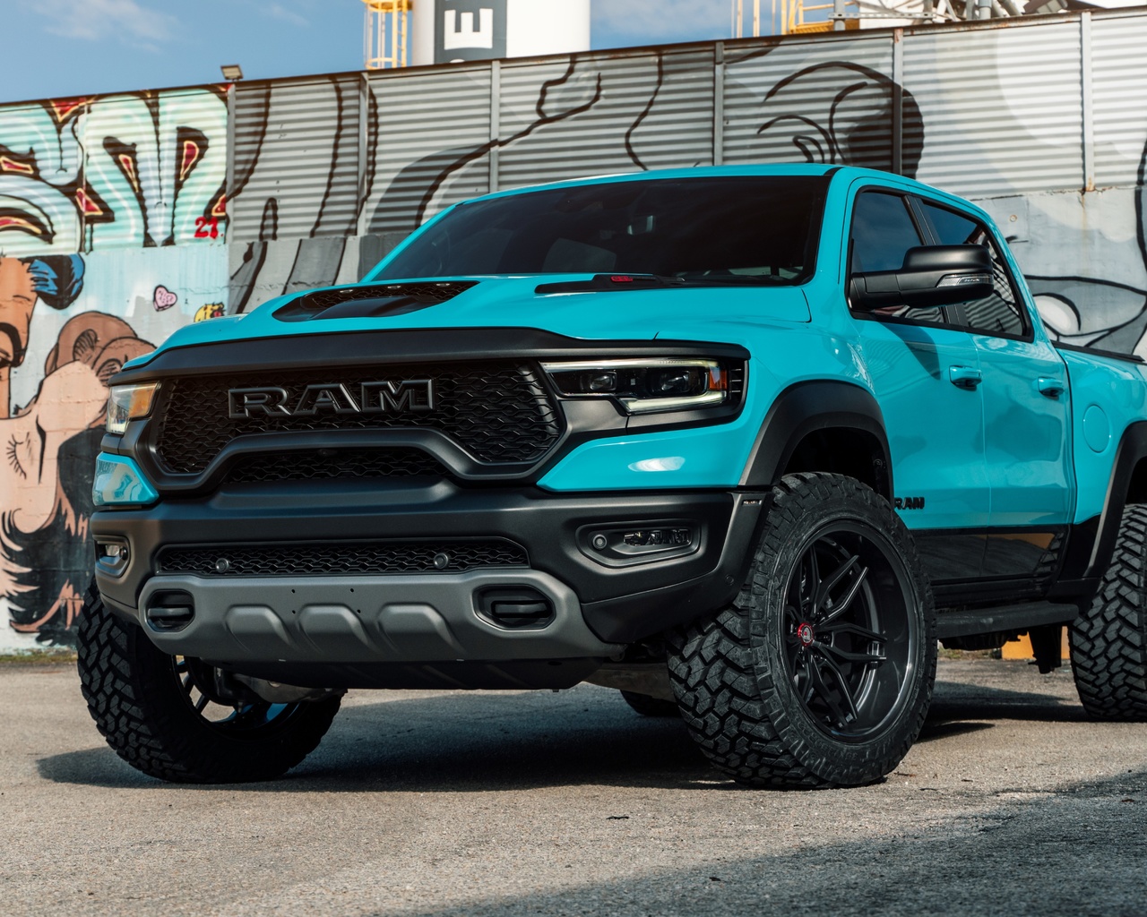 dodge, dodge ram, ram, truck, graffiti