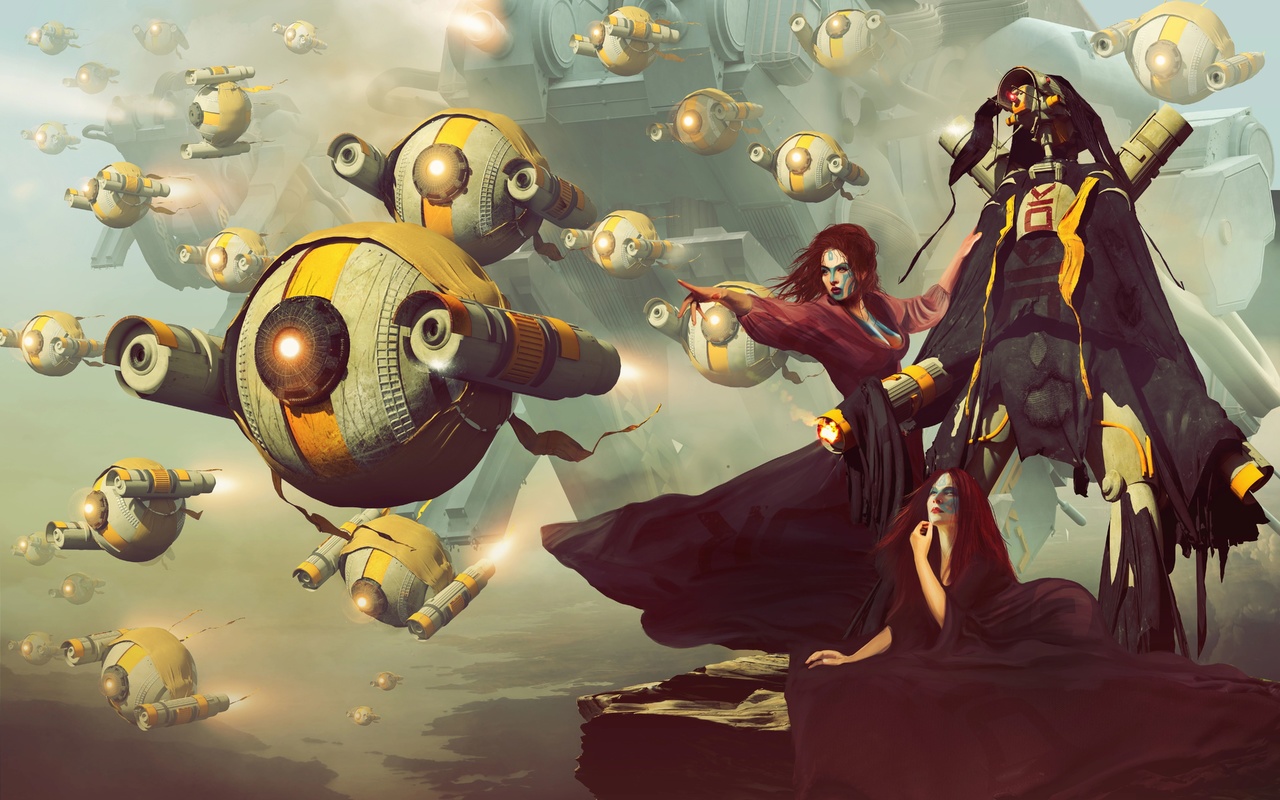 launch the attack, red witches, art, sci-fi