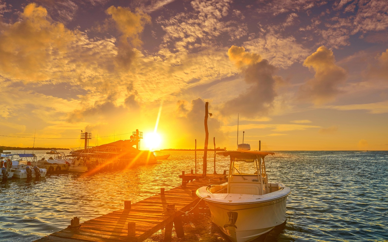 sunset, isla holbox, mexico