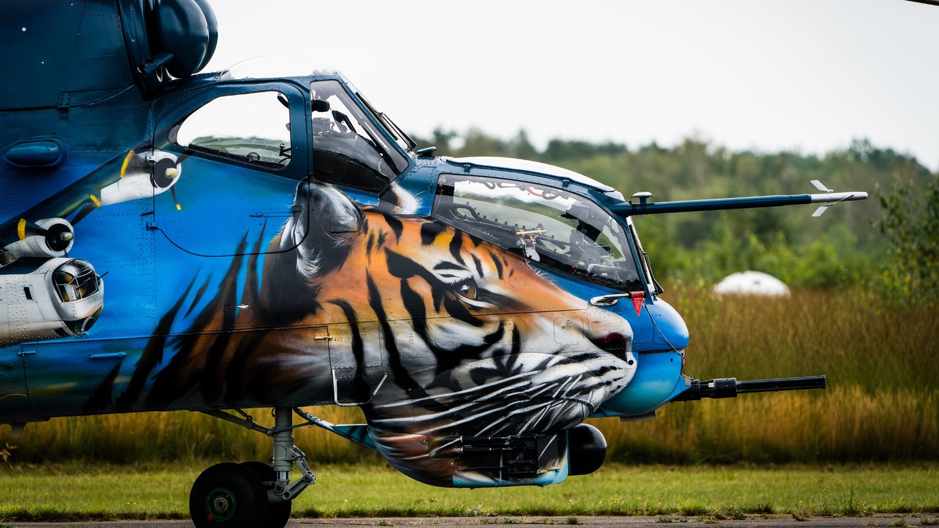 hellicopter, tiger camouflage, czech army