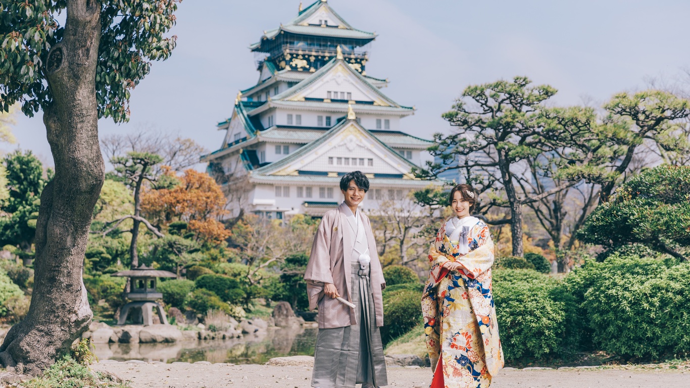 main tower, osaka castle park, urban park, osaka