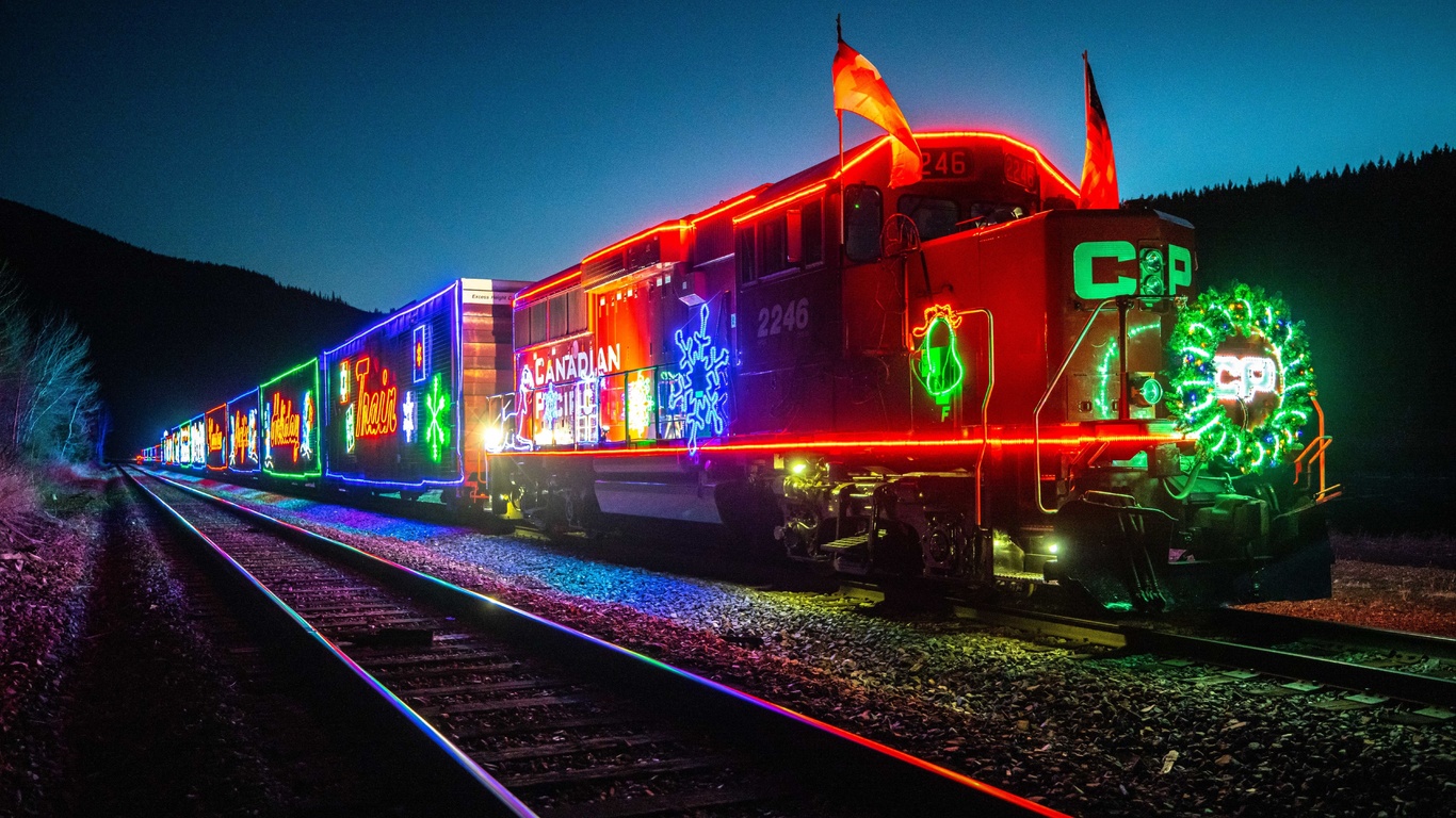 locomotive, canadian pacific holiday train, north america