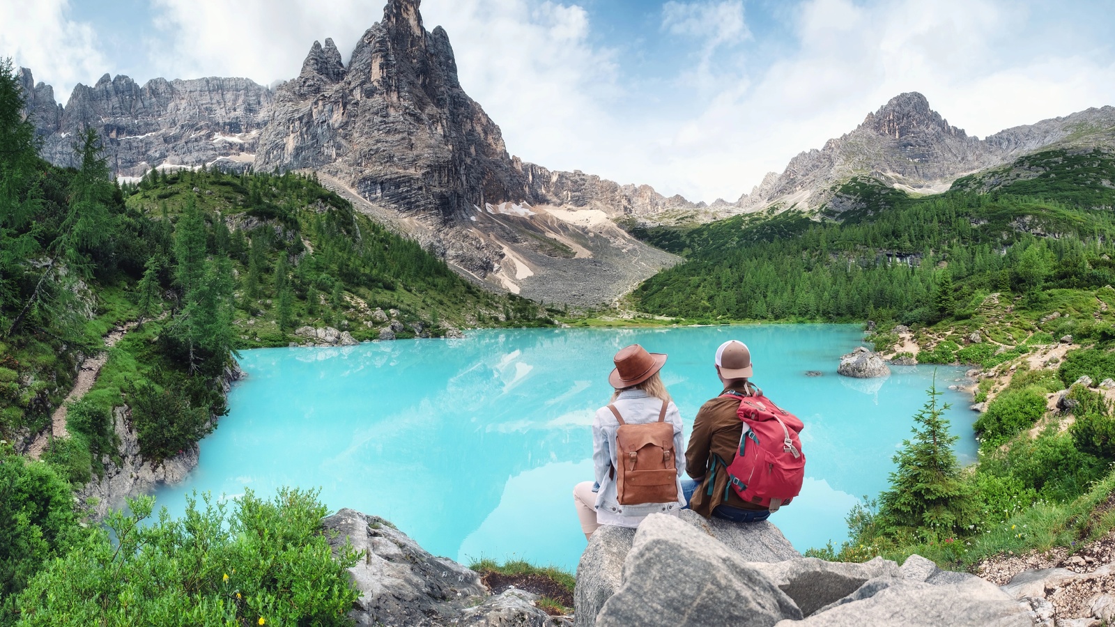 dolomite alps, lake sorapis, province of belluno, italy