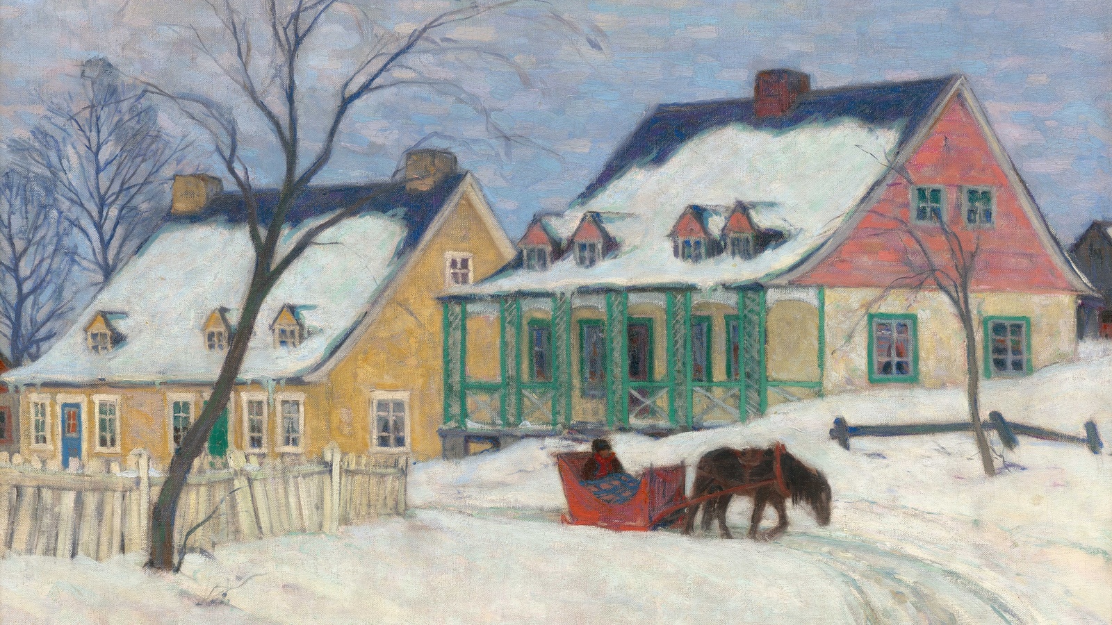 clarence gagnon, canadian, old houses, baie-saint-paul, 1912