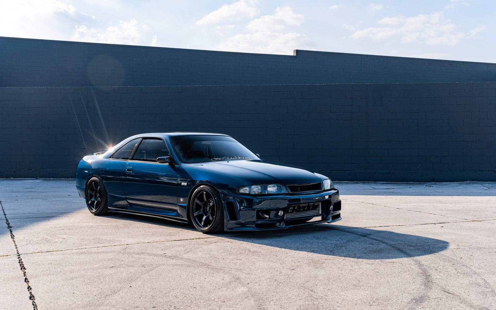 nissan, nissan skyline, skyline, r33, blue, stance