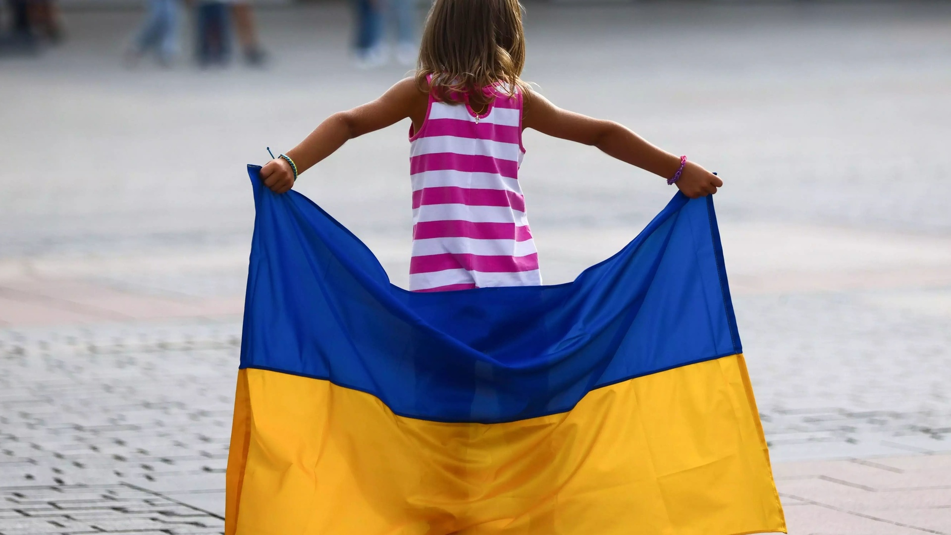 independence day of ukraine, ukrainian flag, krakow, poland