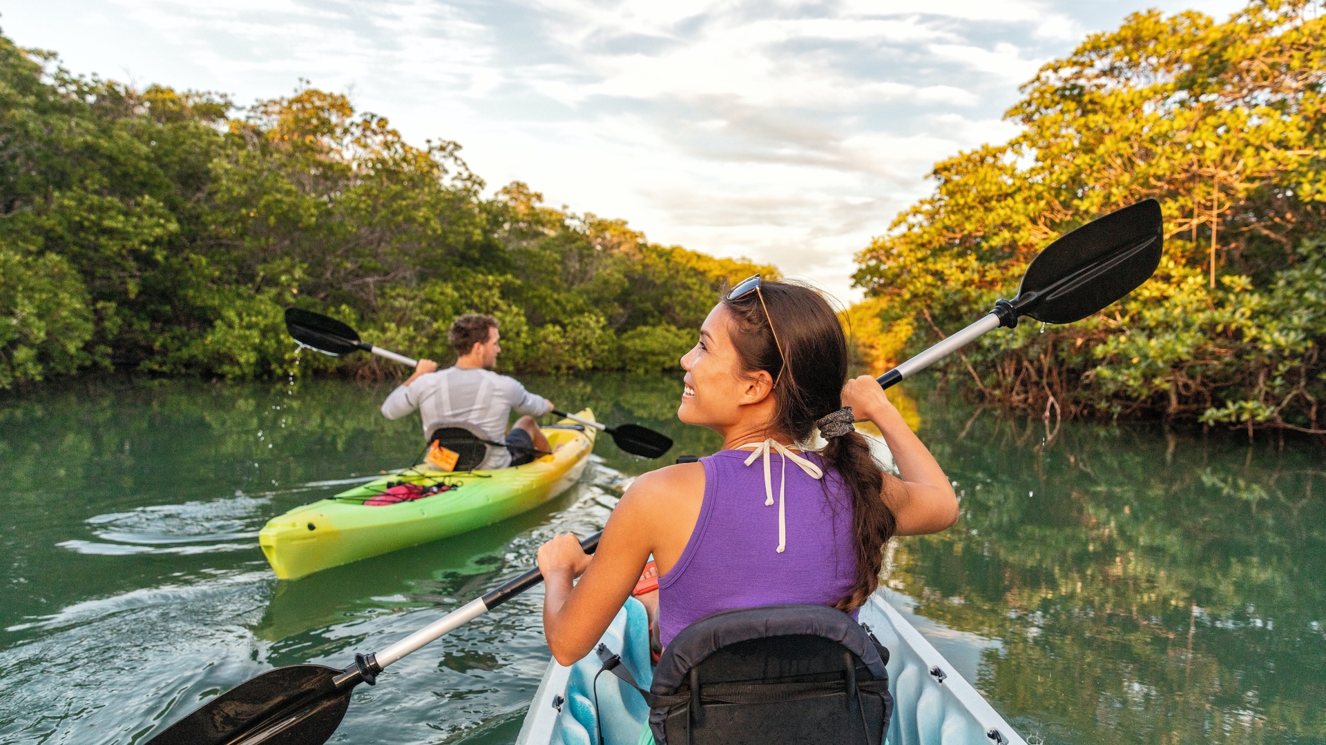 kayaking, mangroves, trip, islamorada, florida