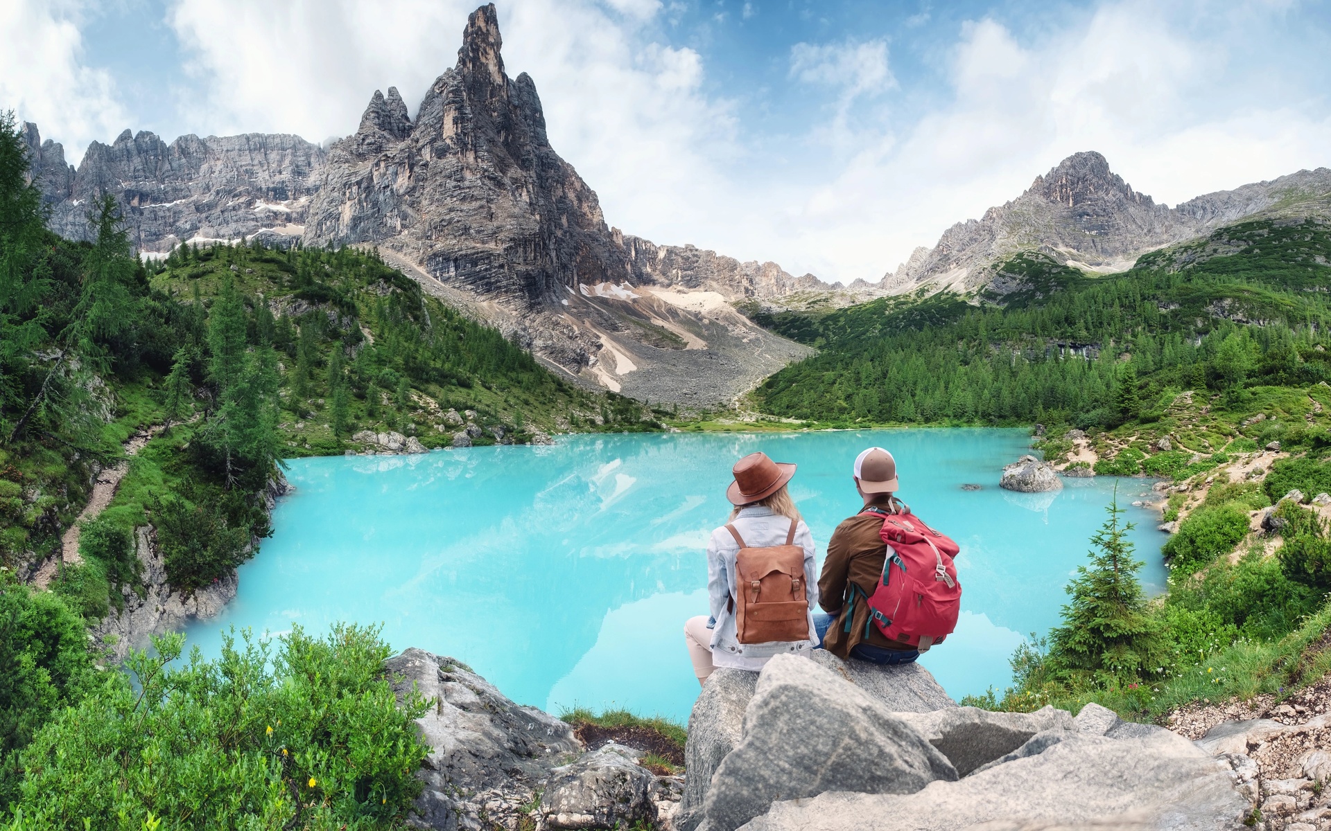 dolomite alps, lake sorapis, province of belluno, italy