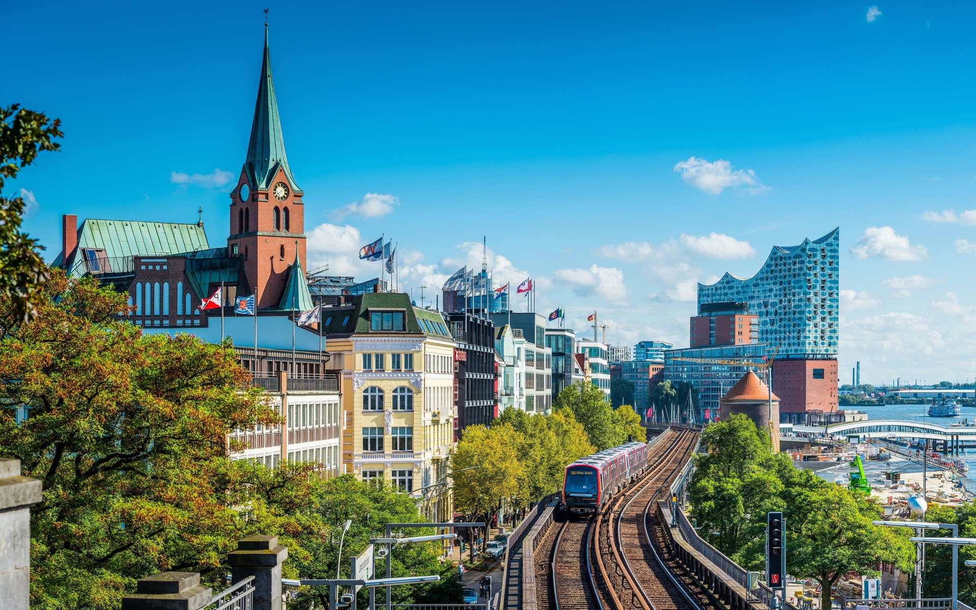 saint peter church, elbe philharmonic, hamburg, germany