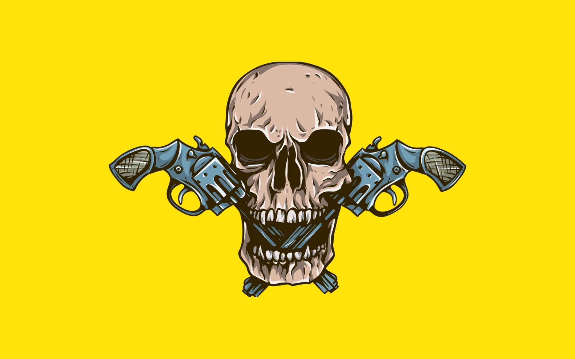 skull, guns, jaw, bone