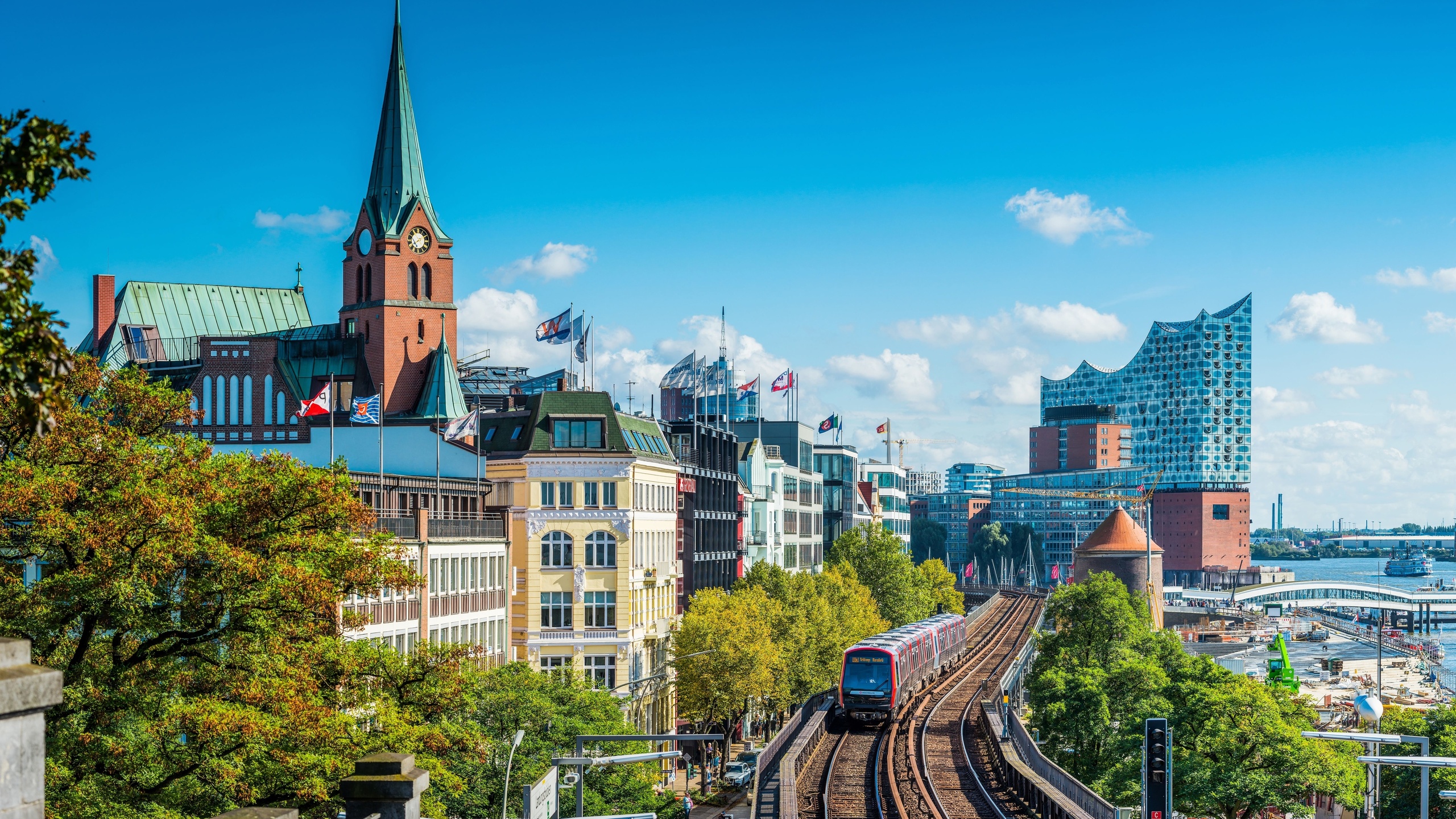 saint peter church, elbe philharmonic, hamburg, germany