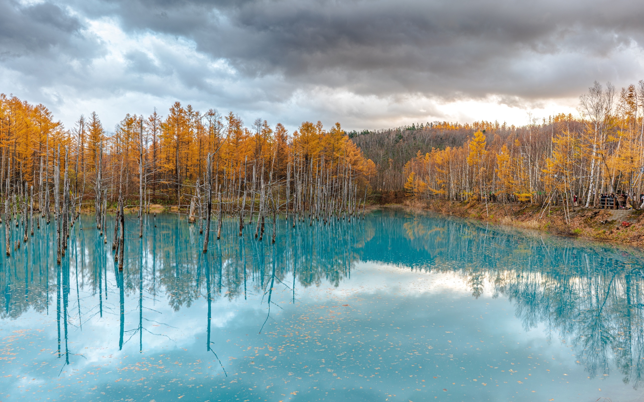 blue pond, hokkaido, japan