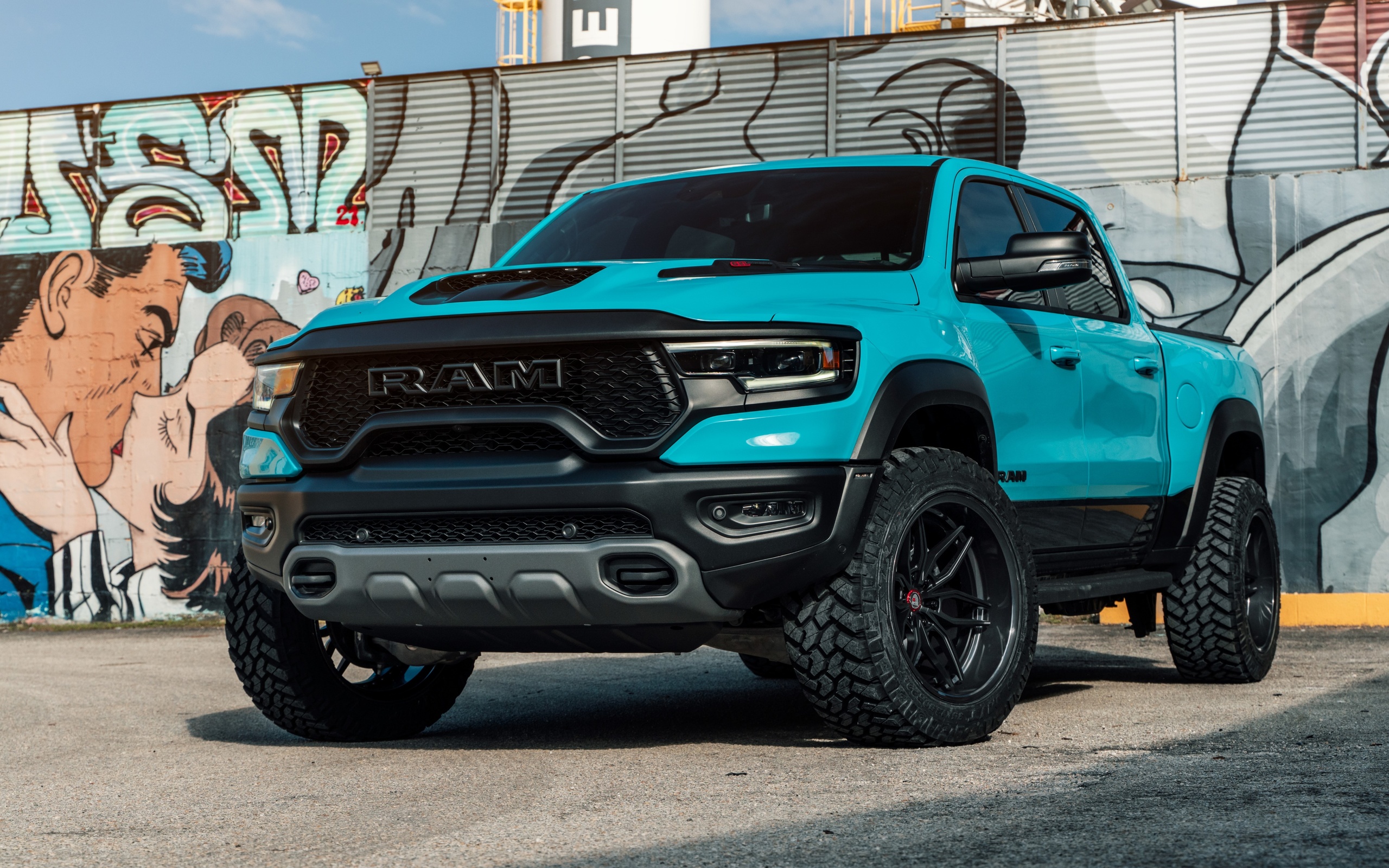 dodge, dodge ram, ram, truck, graffiti