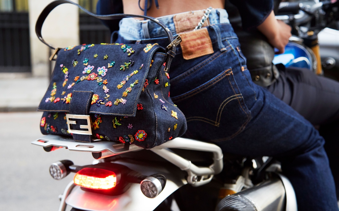 vintage, bag, denim