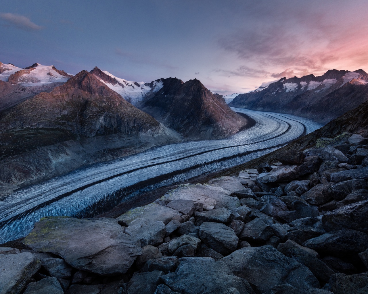 nature, road, winter, mountains, ice, stones, switzerland, frozen