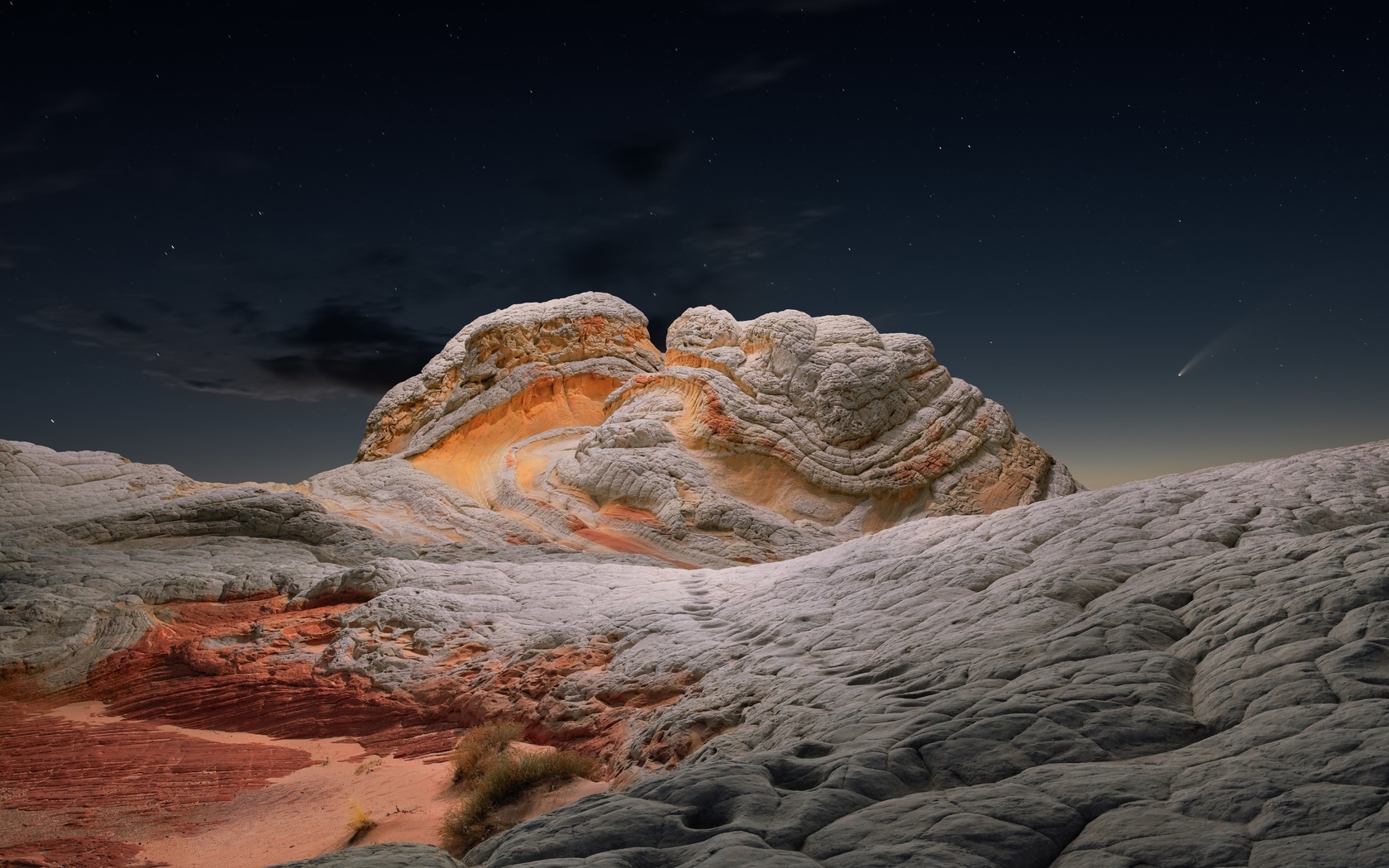 , macos, big sur, sunset, starry, ios 14, rocks, sky, evening, sedimentary, stock