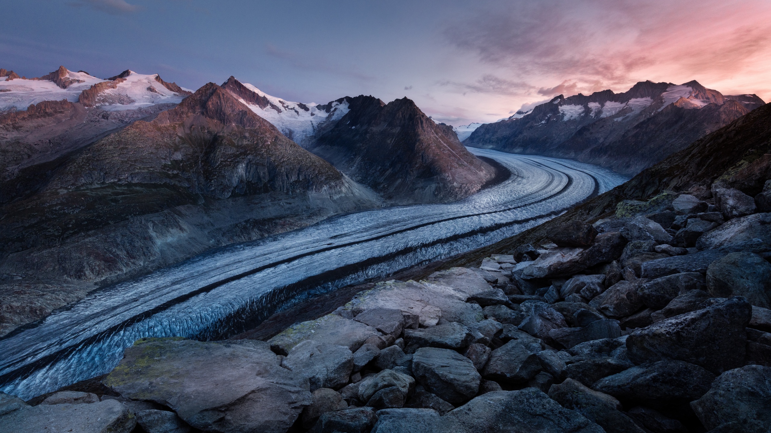 nature, road, winter, mountains, ice, stones, switzerland, frozen