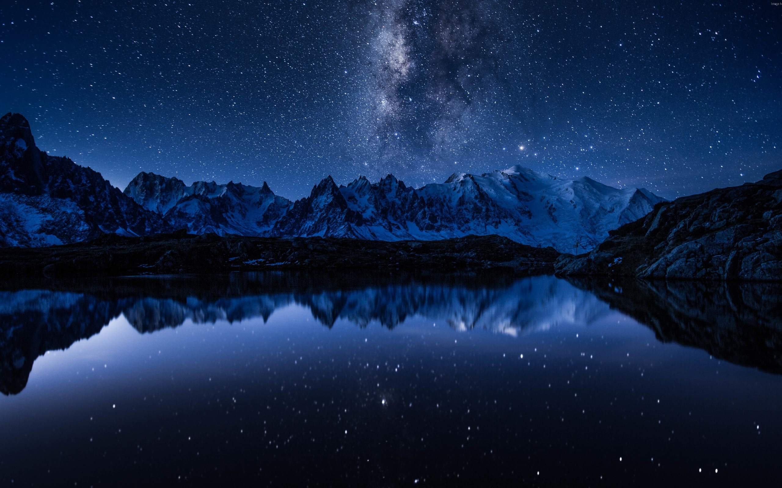 , , , , , ,  , the sky, night, lake, mountains, reflection, stars, the milky way, 4k , 4k ultra hd