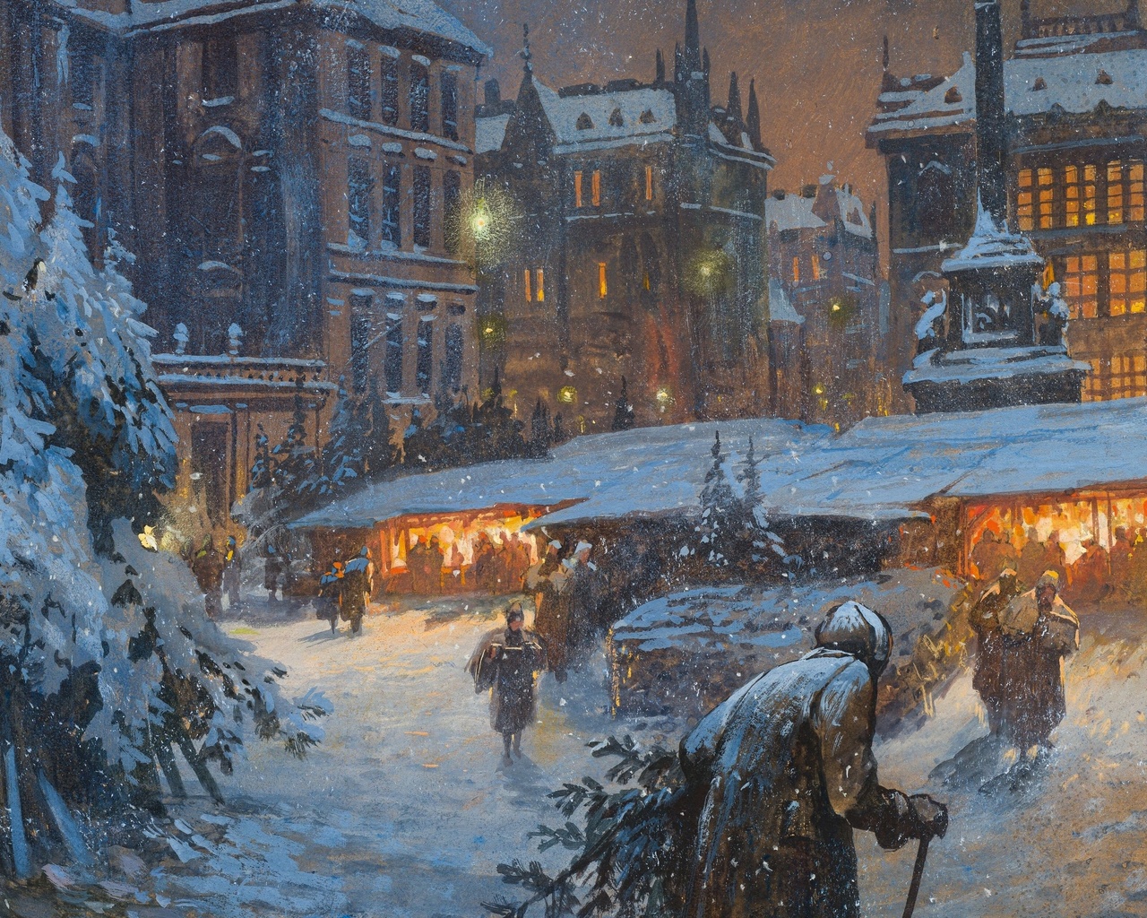 georg janny, austrian, christmas market at the court in vienna