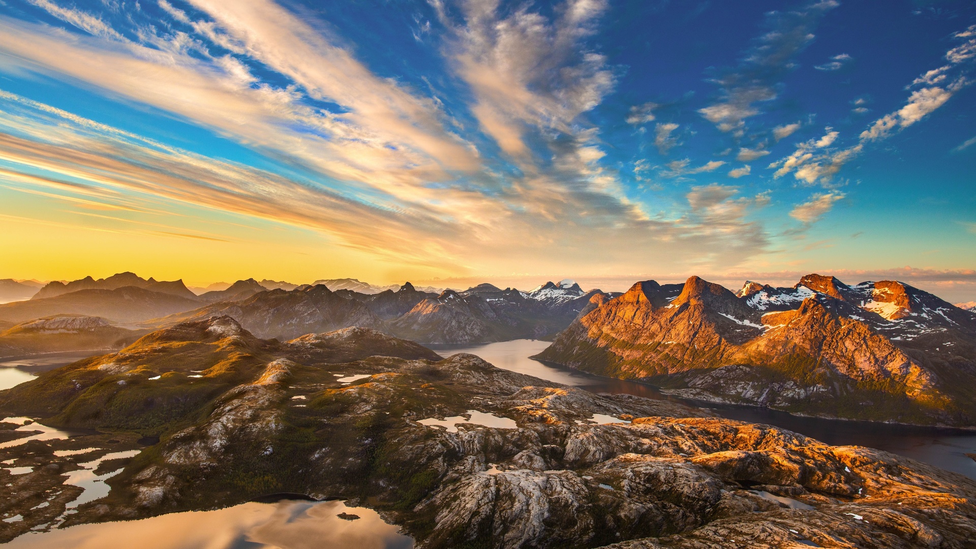 sunset, nordland, norway