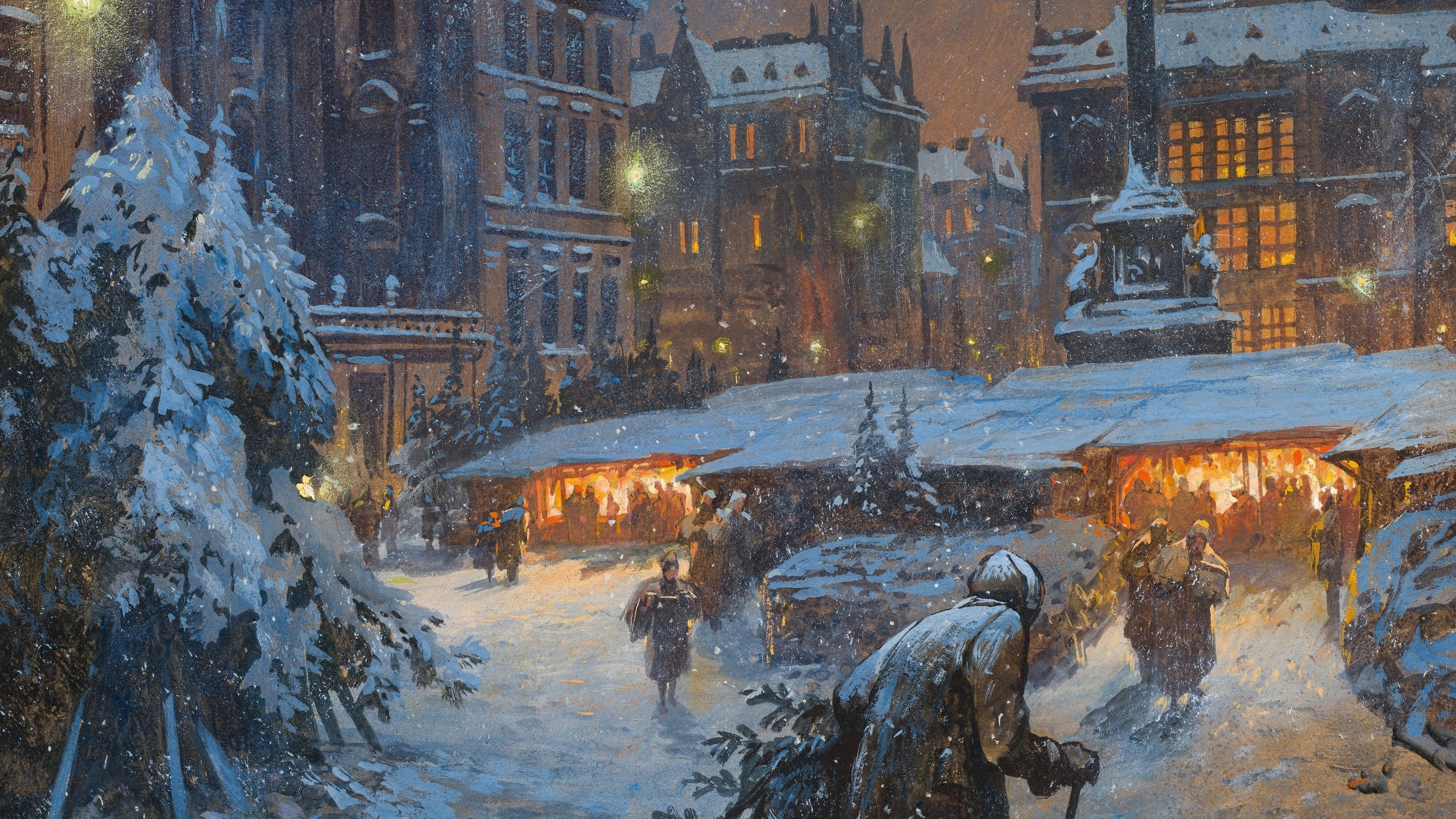 georg janny, austrian, christmas market at the court in vienna